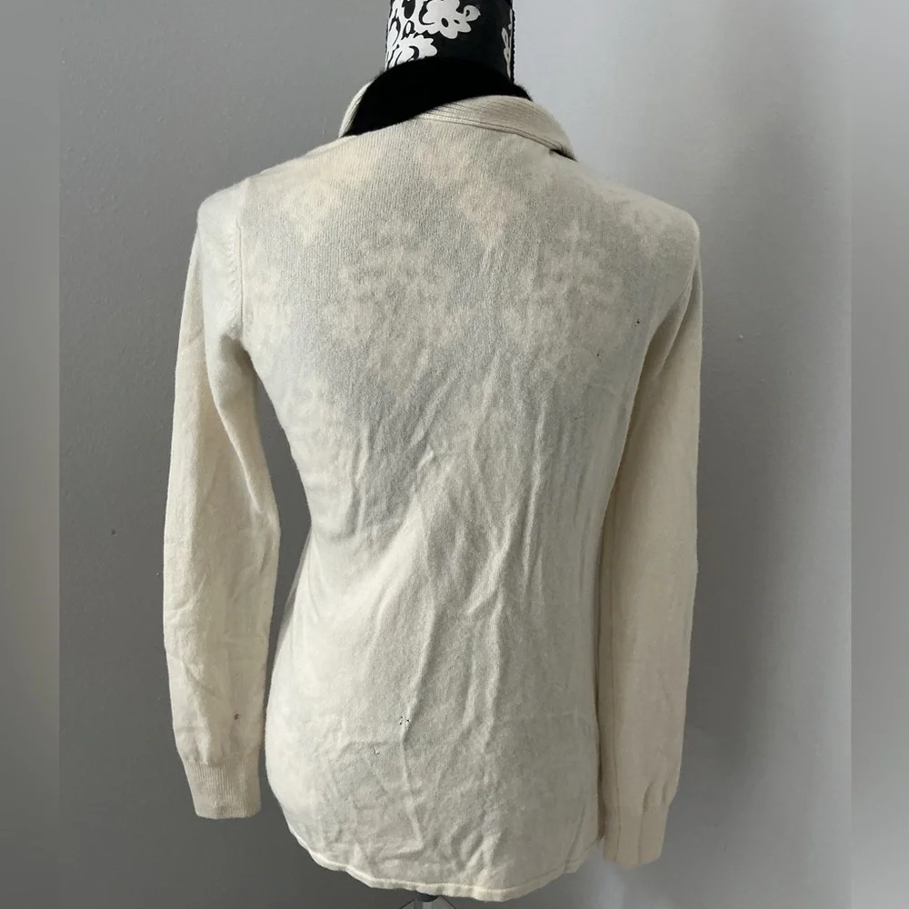 Neiman Marcus Cream and Black Cardigan Sz S - Picture 4 of 10